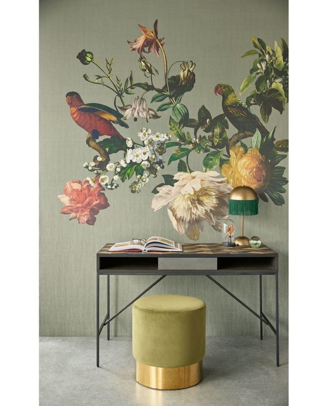 Eijffinger Museum 307402 fotobehang Birds sage grey