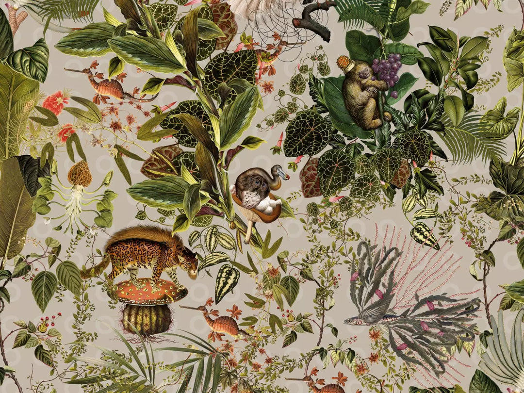 Moooi wallcovering MO2073 behang Menagerie of Extinct animals