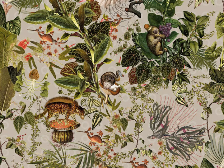 Moooi wallcovering MO2073 behang Menagerie of Extinct animals