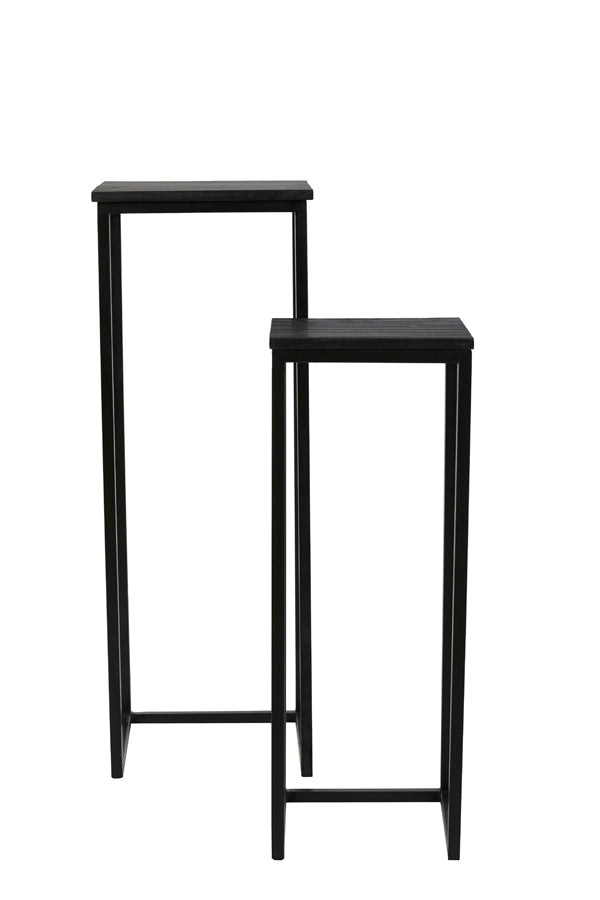 Pilaar 2 stuks BRYSON hout mat zwart