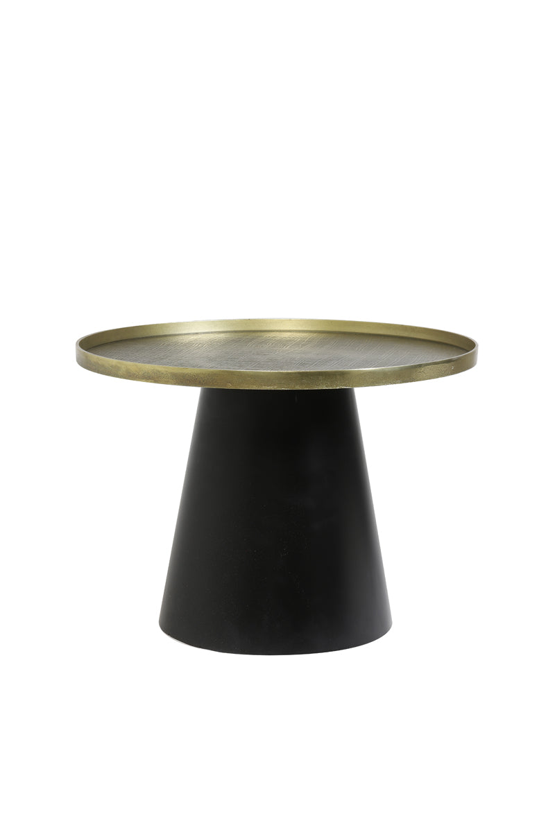 Salontafel Popeta - Antiek Brons/Zwart - Ø60cm