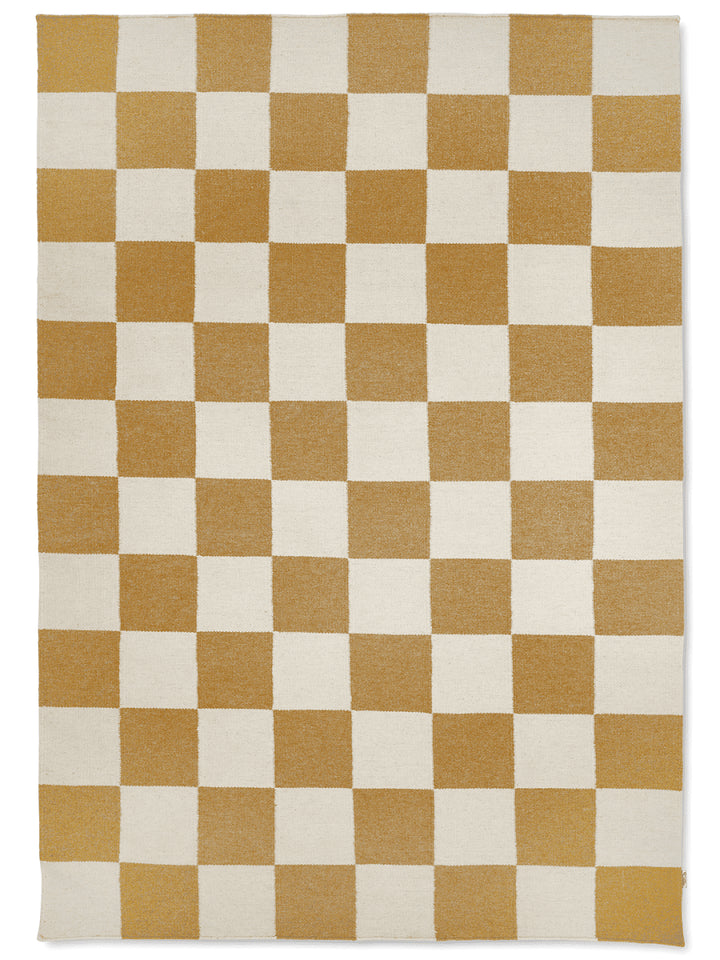 Vierkanten 200x300 Geel/Wit