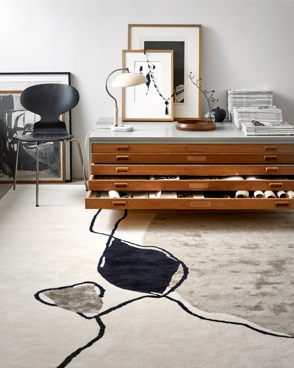 Vloerkleed Abstract 250x350 Ivoor