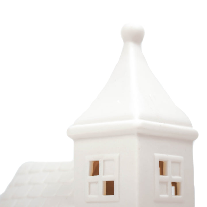 Led Lamp - Kerk - Keramiek - Wit - 12x7x19cm