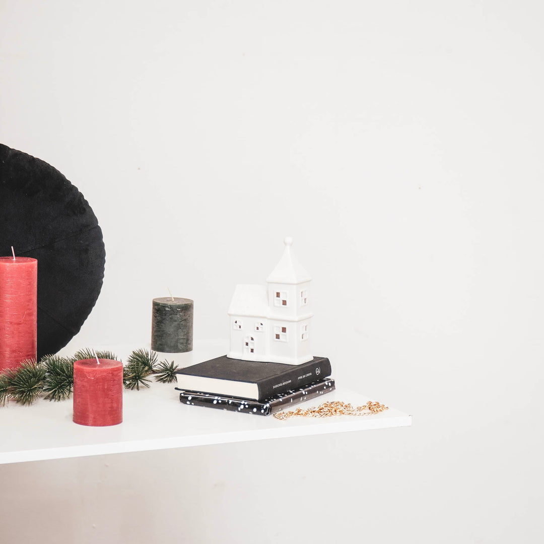 Led Lamp - Kerk - Keramiek - Wit - 12x7x19cm