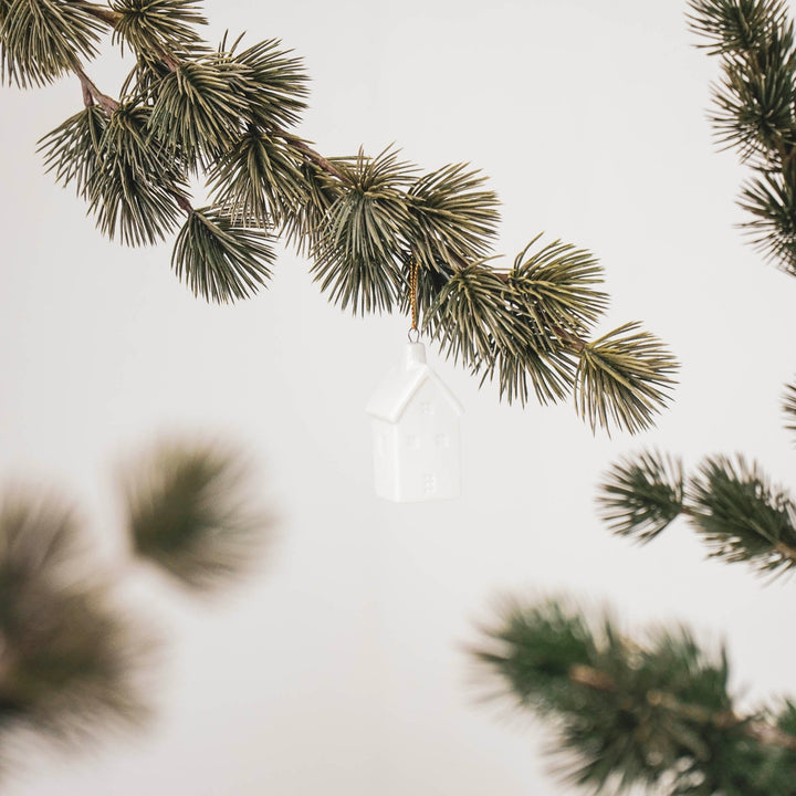 HV House Kersthanger 2x2x6cm - Wit - Keramiek