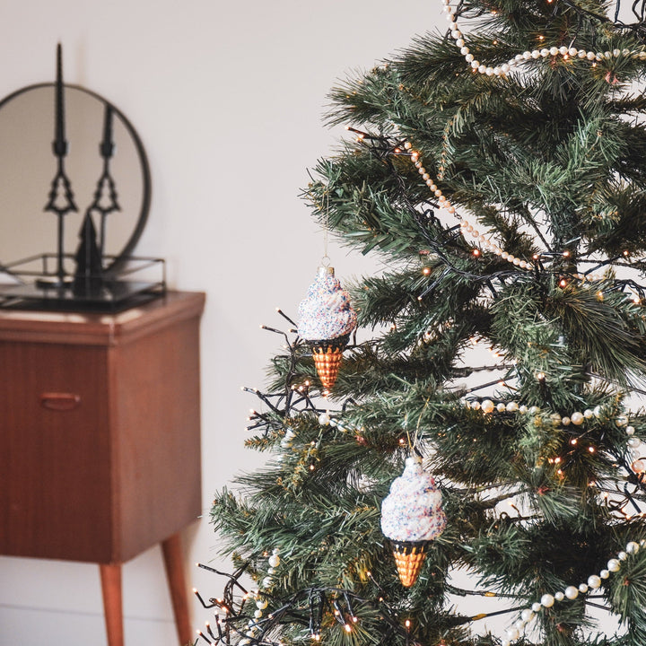 Kersthanger - IJsje - Glas - 5,5x5,5x12cm