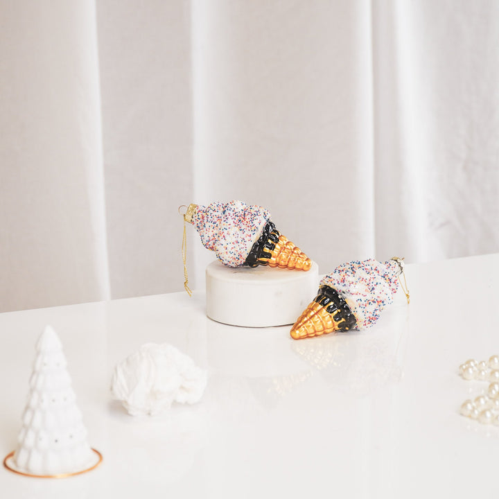 Kersthanger - IJsje - Glas - 5,5x5,5x12cm