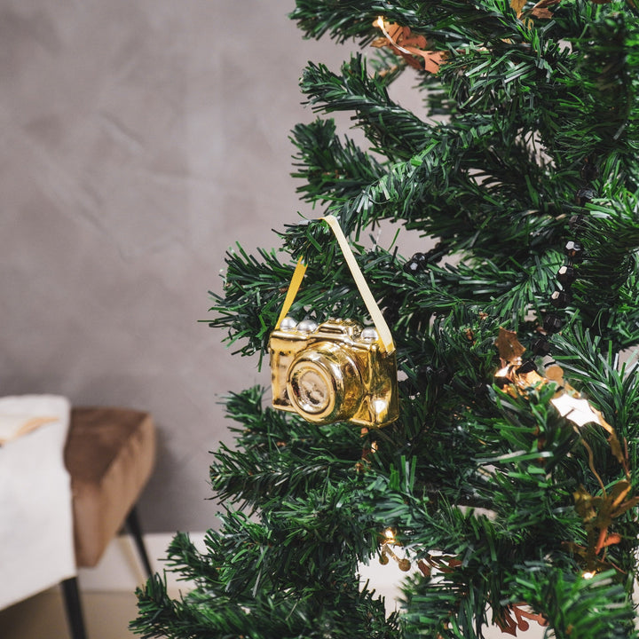 Kersthanger - Camera - Glas - Goud - 8x5x4cm