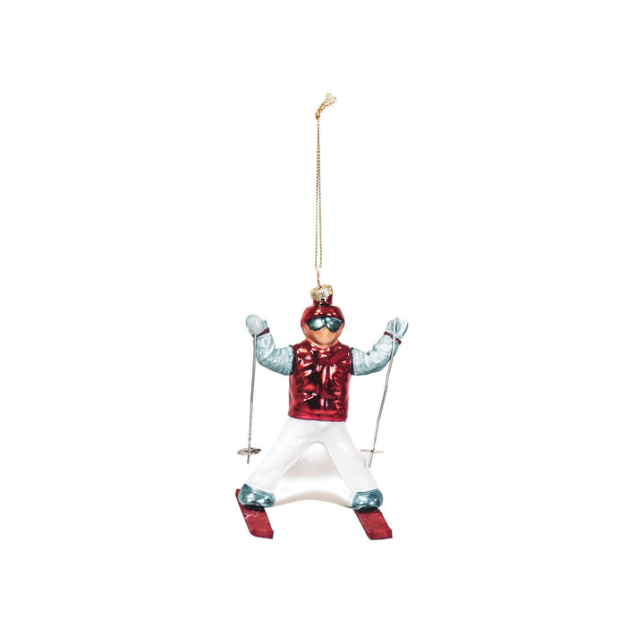 Kersthanger - Skiër - Glas - 8x8x12cm