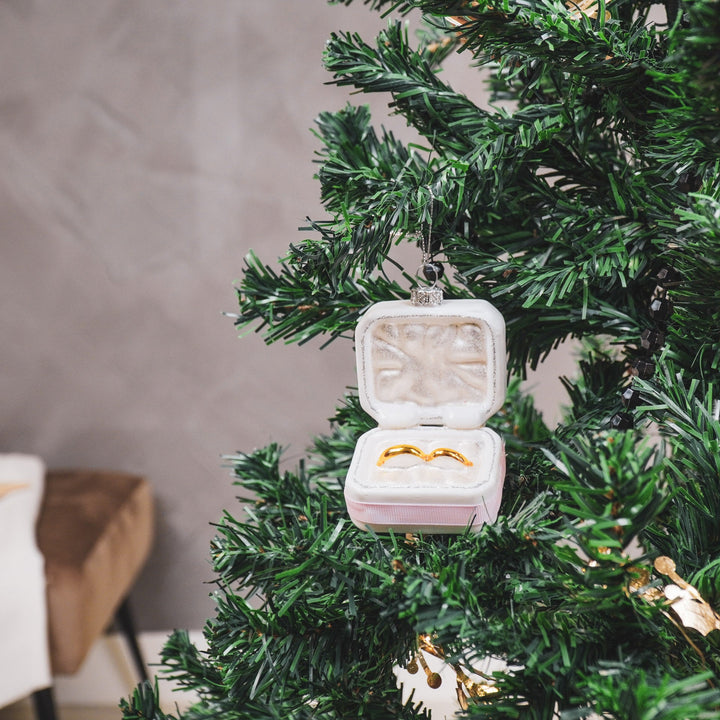 Kersthanger - Verlovingsring - Glas - 6,5x4,5x11cm
