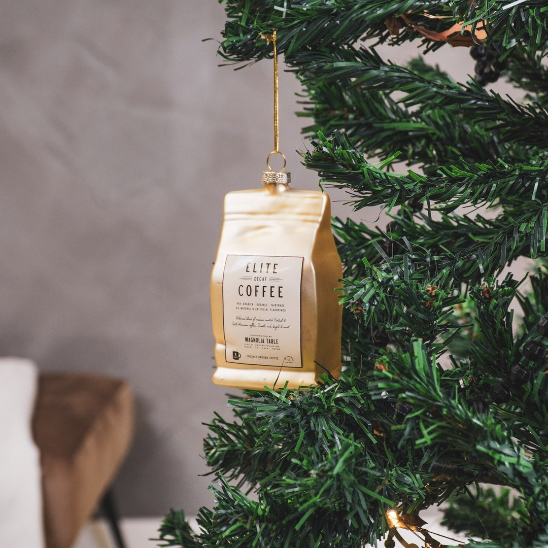 Kersthanger - Koffiebonen - Glas - 6x5x11,5cm