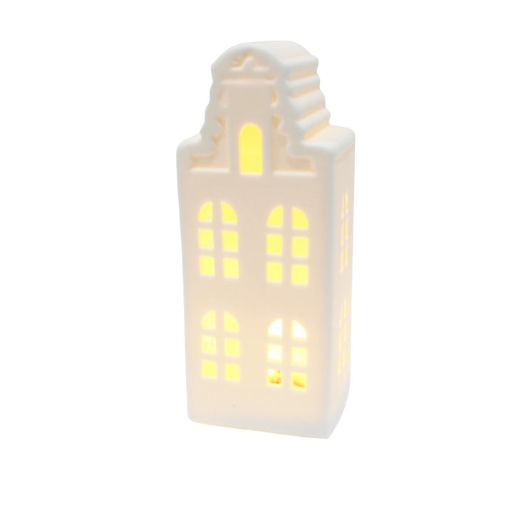 Ledverlichting - Huis - Keramiek - Wit - 8x5x19cm