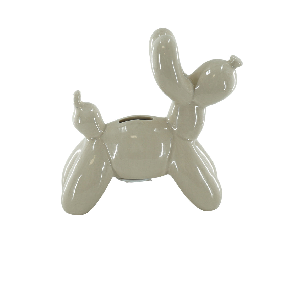 Ornament- Spaarpot Ballon Hond- Keramiek- Zand- 17x7x17cm
