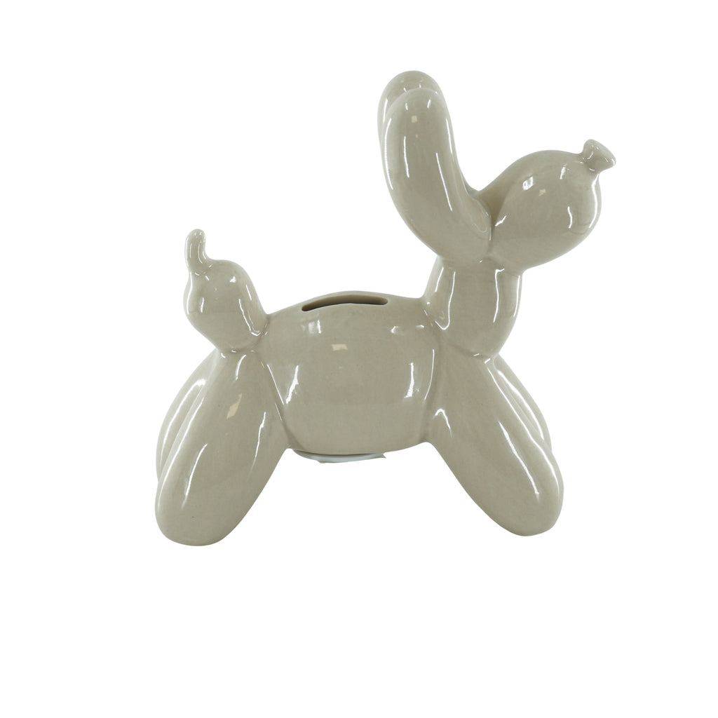 Ornament- Spaarpot Ballon Hond- Keramiek- Zand- 17x7x17cm