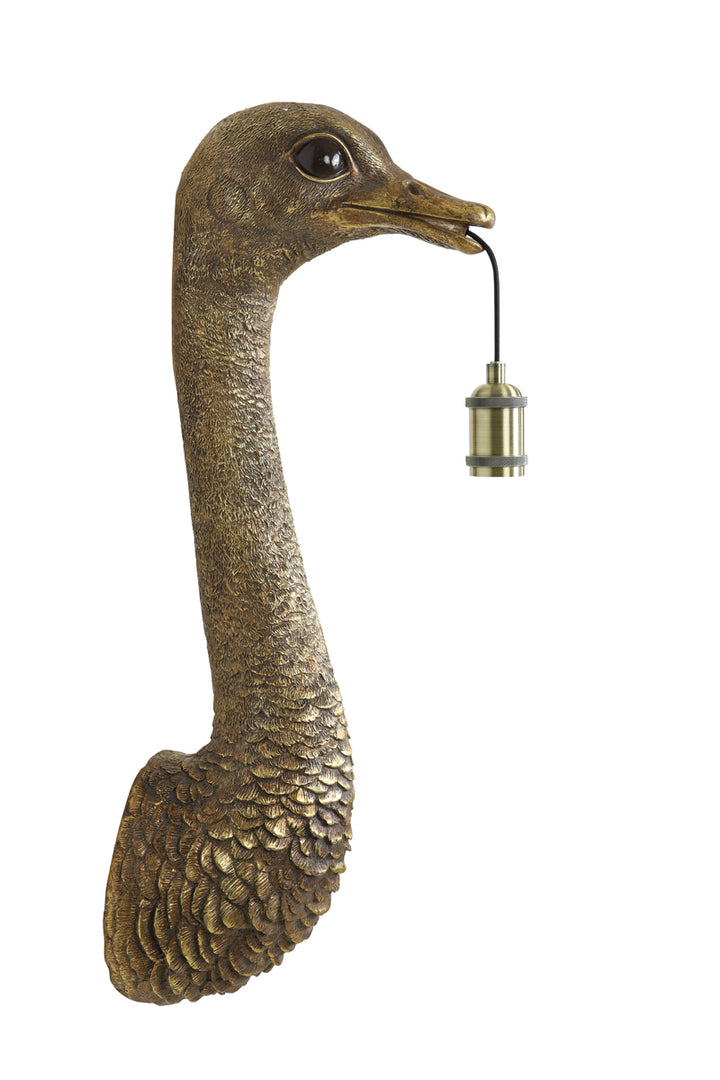 Wandlamp Struisvogel - Brons - 25x19x72cm