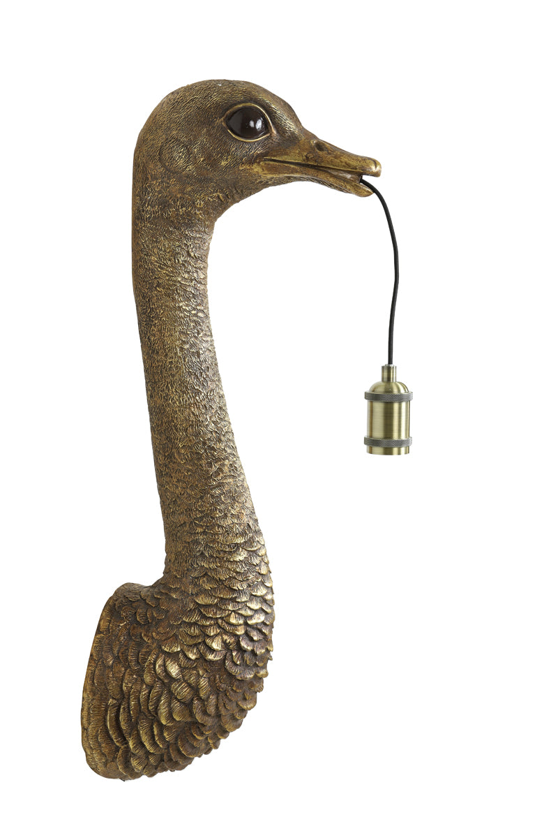 Wandlamp Struisvogel - Brons - 25x19x72cm
