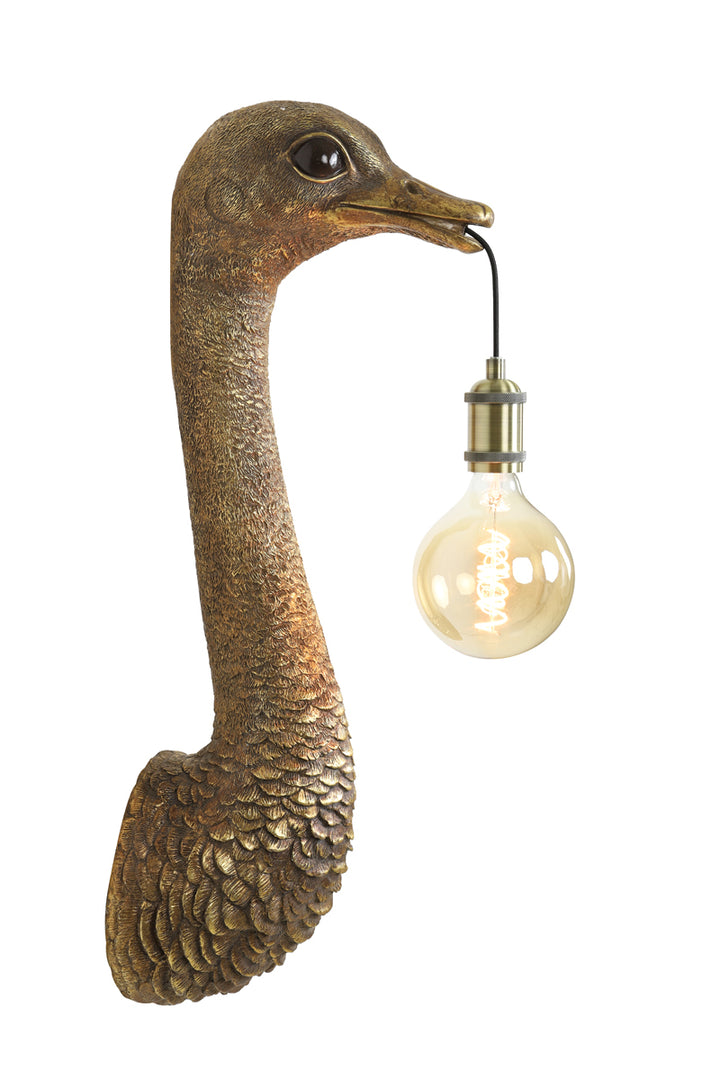 Wandlamp Struisvogel - Brons - 25x19x72cm