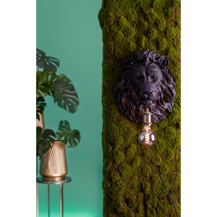 Wandlamp 33,5x19x40,5 cm LION mat zwart