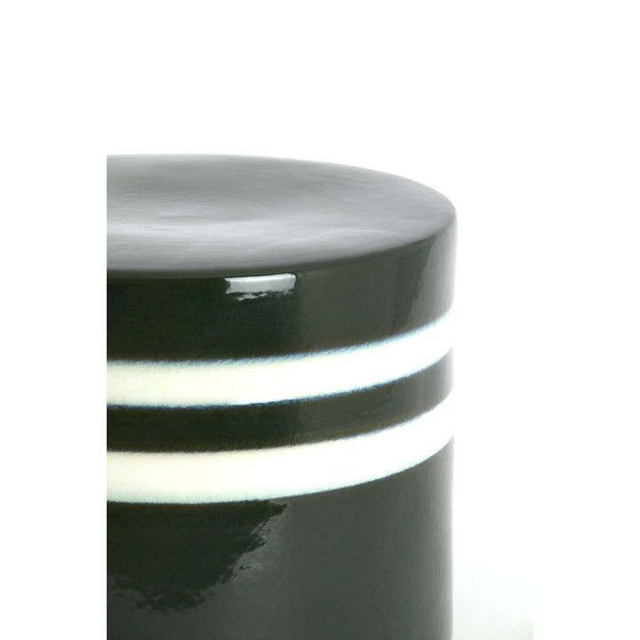 Bijzettafel Ø42x34 cm MOOCA keramiek donker groen-wit