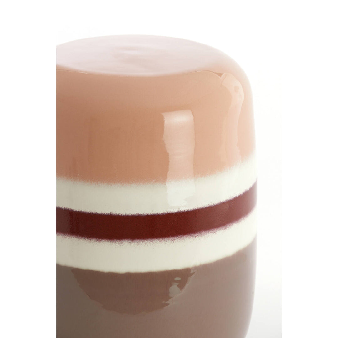 Bijzettafel Ø34x46,5 cm FRANCA keramiek perzik-terra