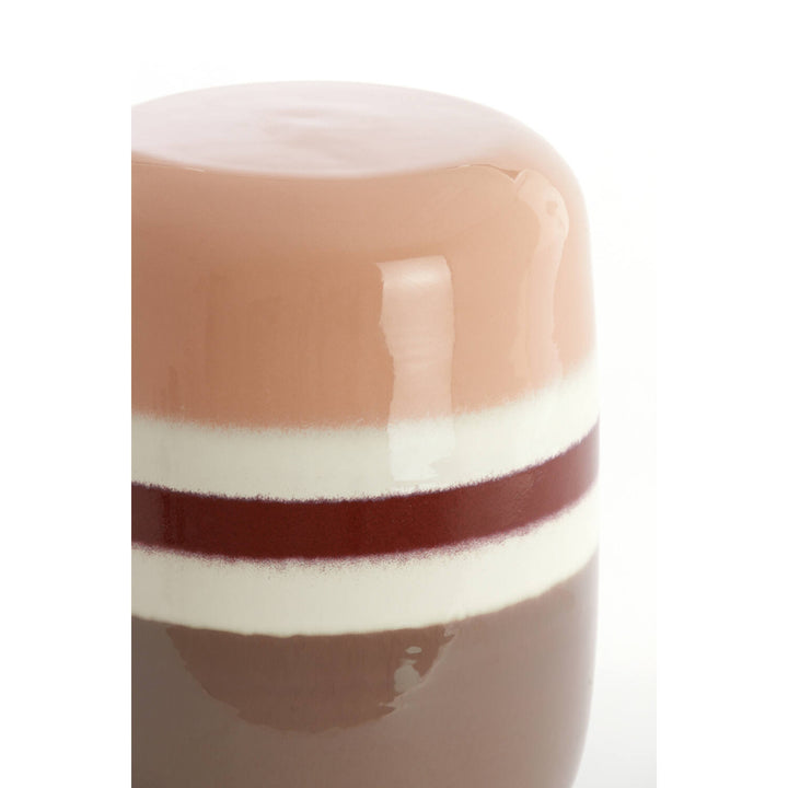 Bijzettafel Ø34x46,5 cm FRANCA keramiek perzik-terra