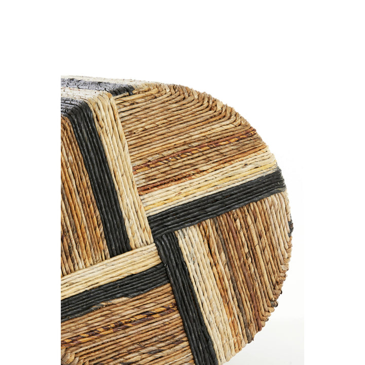 Poef Ø40x45 cm YUTURI bruin+zwart+crème