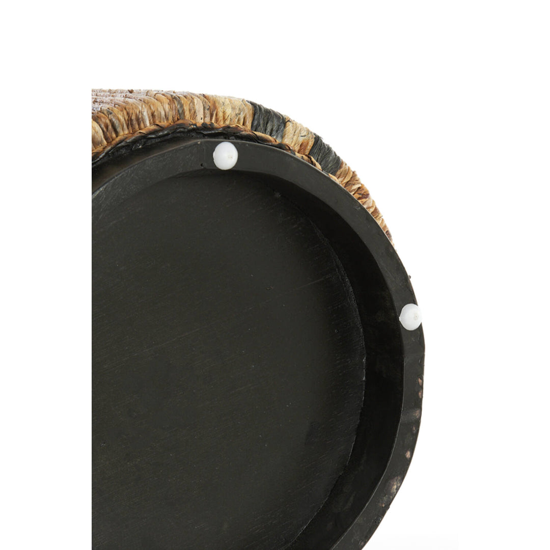 Poef Ø40x45 cm YUTURI bruin+zwart+crème