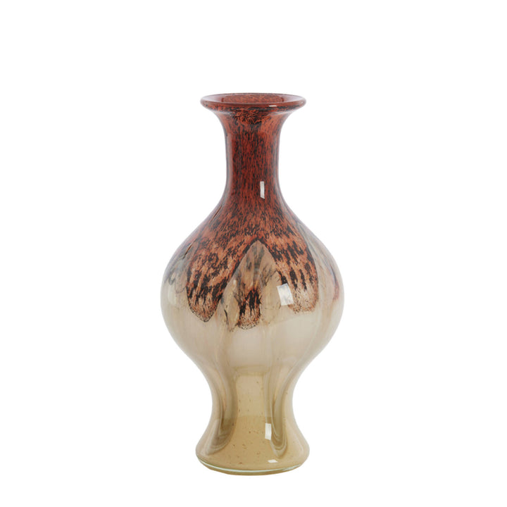 Light & living vaas Jorven glas red+taupe 19 x 40 cm