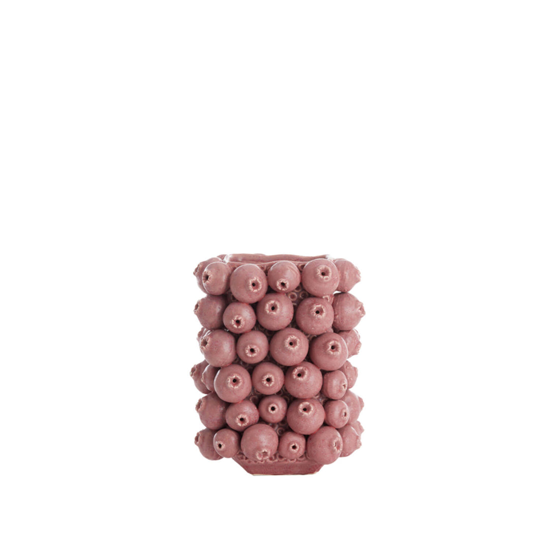 Vaas deco 20,5x16x26 cm NITALI keramiek oud roze