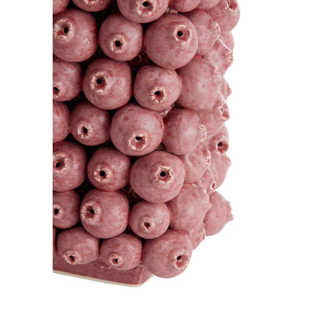 Vaas deco 20,5x16x26 cm NITALI keramiek oud roze