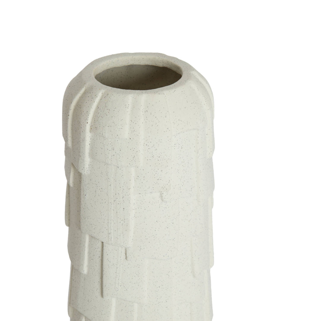 Vaas deco Ø14,5x42 cm LEIMA keramiek mat crème