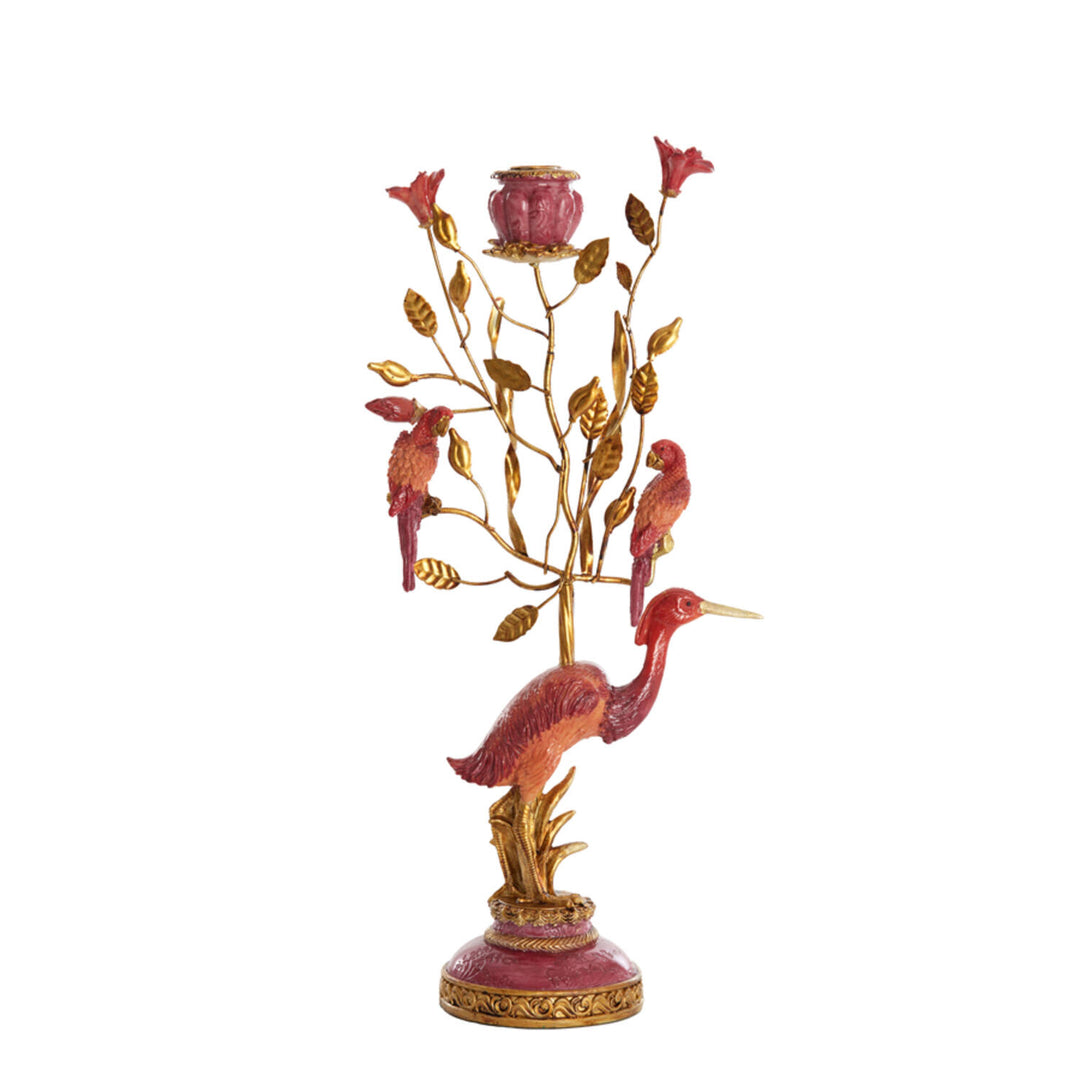 Kandelaar 22x11x44 cm HERON bordeaux+brons