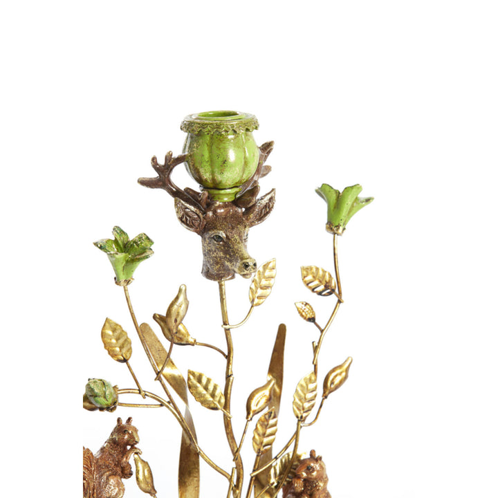 Kandelaar 19x9x35 cm SORYN groen +goud