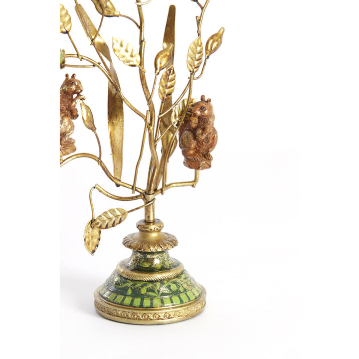 Kandelaar 19x9x35 cm SORYN groen +goud