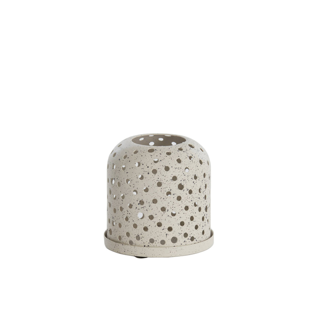 Windlicht Ø10,5x10 cm CASARES wit+grijs