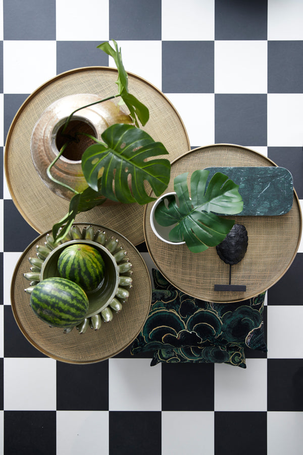 Salontafel Popeta - Antiek Brons/Zwart - Ø60cm