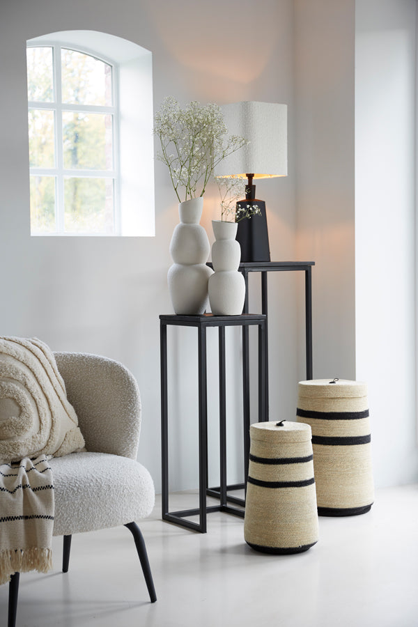 Pilaar 2 stuks BRYSON hout mat zwart