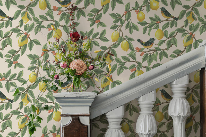 Dutch First Class Tales of the Manor behang Ponderosa Cream Orange 91890