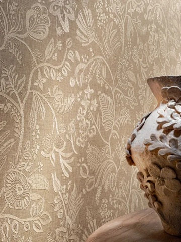 Casamance Broderies behang Pastel Tabac 76960406