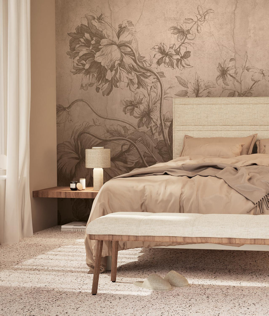 Gradient Flowers | Bloemen behang door Frans Uyterlinde | Nude FU-031