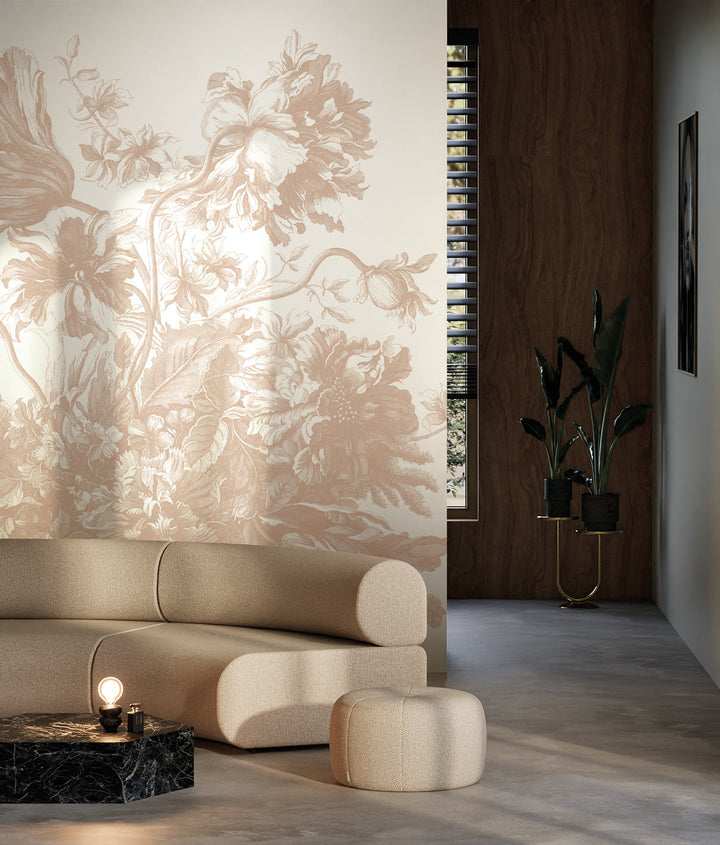Engraved Flowers | Bloemen behang door Frans Uyterlinde | Nude F-042