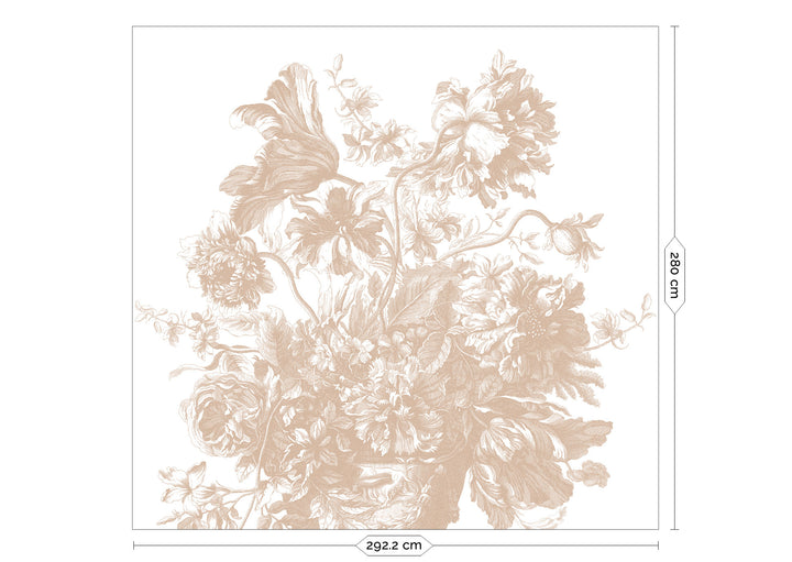 Engraved Flowers | Bloemen behang door Frans Uyterlinde | Nude F-043