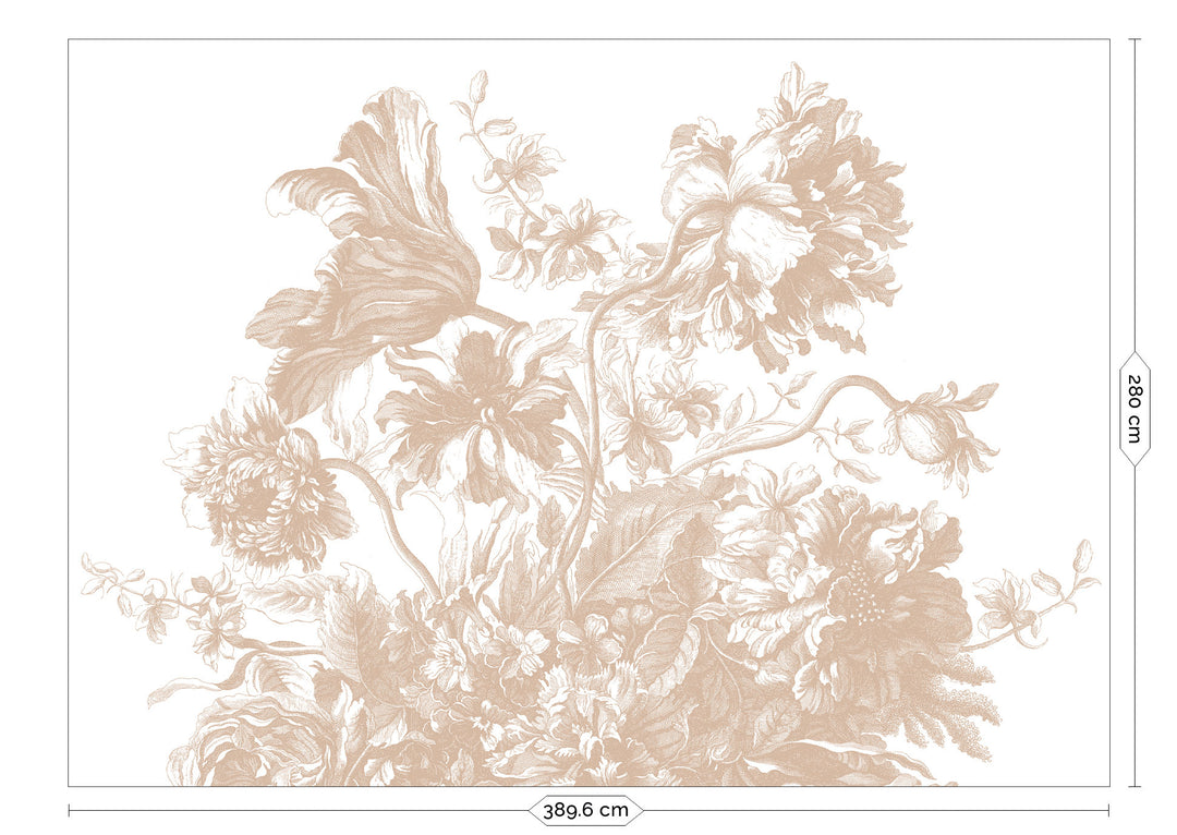 Engraved Flowers | Bloemen behang door Frans Uyterlinde | Nude F-044
