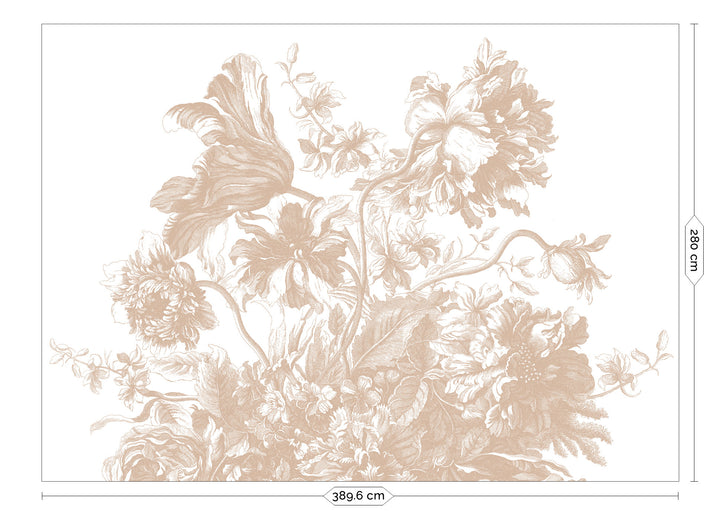 Engraved Flowers | Bloemen behang door Frans Uyterlinde | Nude F-044
