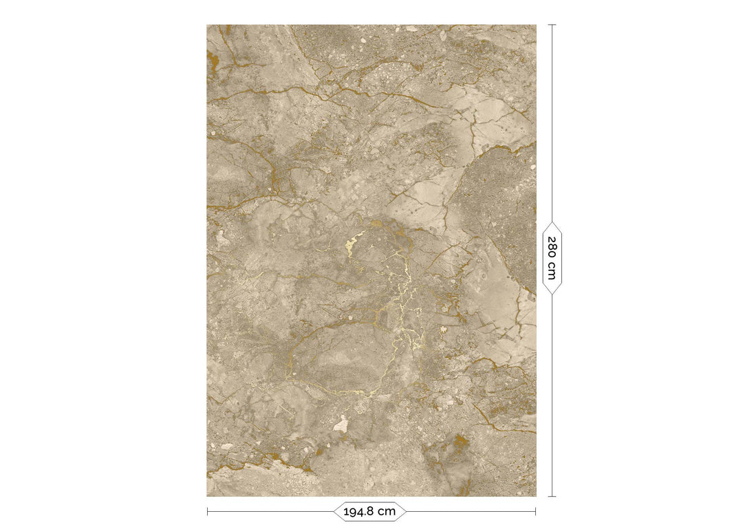 Marmer behang door Frans Uyterlinde | High Gloss Gold/Beige FU-063