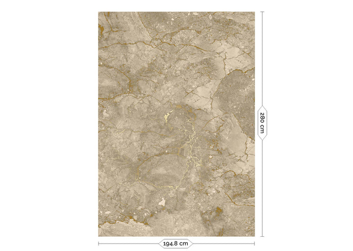 Marmer behang door Frans Uyterlinde | High Gloss Gold/Beige FU-063