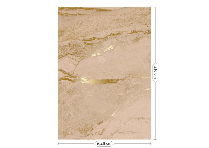 Marmer behang door Frans Uyterlinde | High Gloss Gold/Nude FU-066