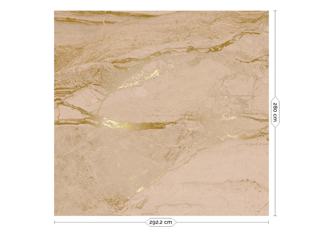 Marmer behang door Frans Uyterlinde | High Gloss Gold/Nude FU-067