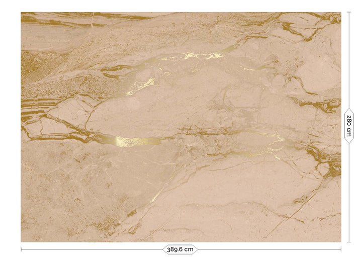 Marmer behang door Frans Uyterlinde | High Gloss Gold/Nude FU-068